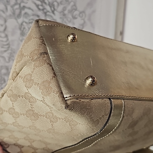 Gucci Abbey Tote Bag Tan & Gold Top Handle UPDATED β¨οΈ π - Picture 11 of 17